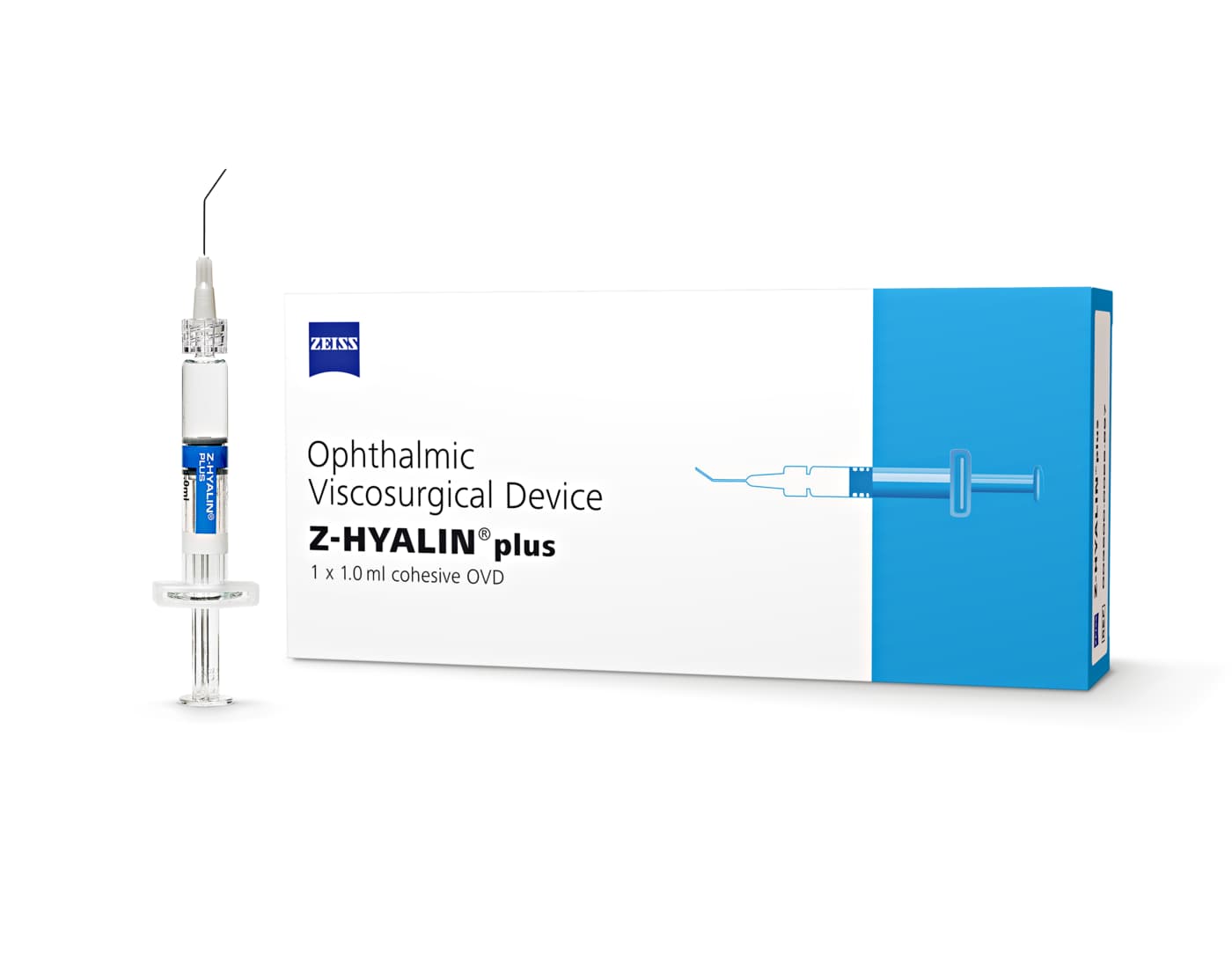 Z-HYALIN plus OVD Packshot and Syringe IRIS Design product image (med-zoom)